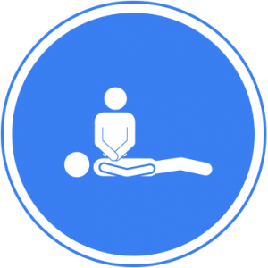 CPR training icon blue